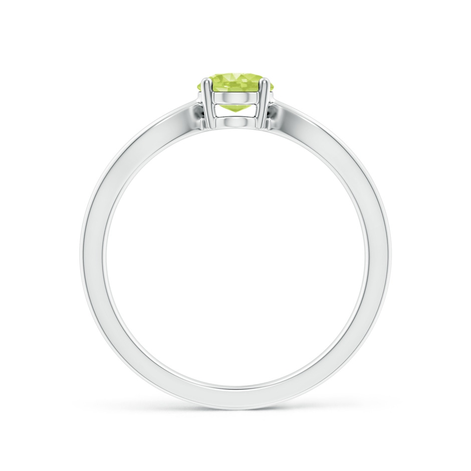 7x5mm A Prong-Set Solitaire Peridot Split Shank Ring in White Gold side 1
