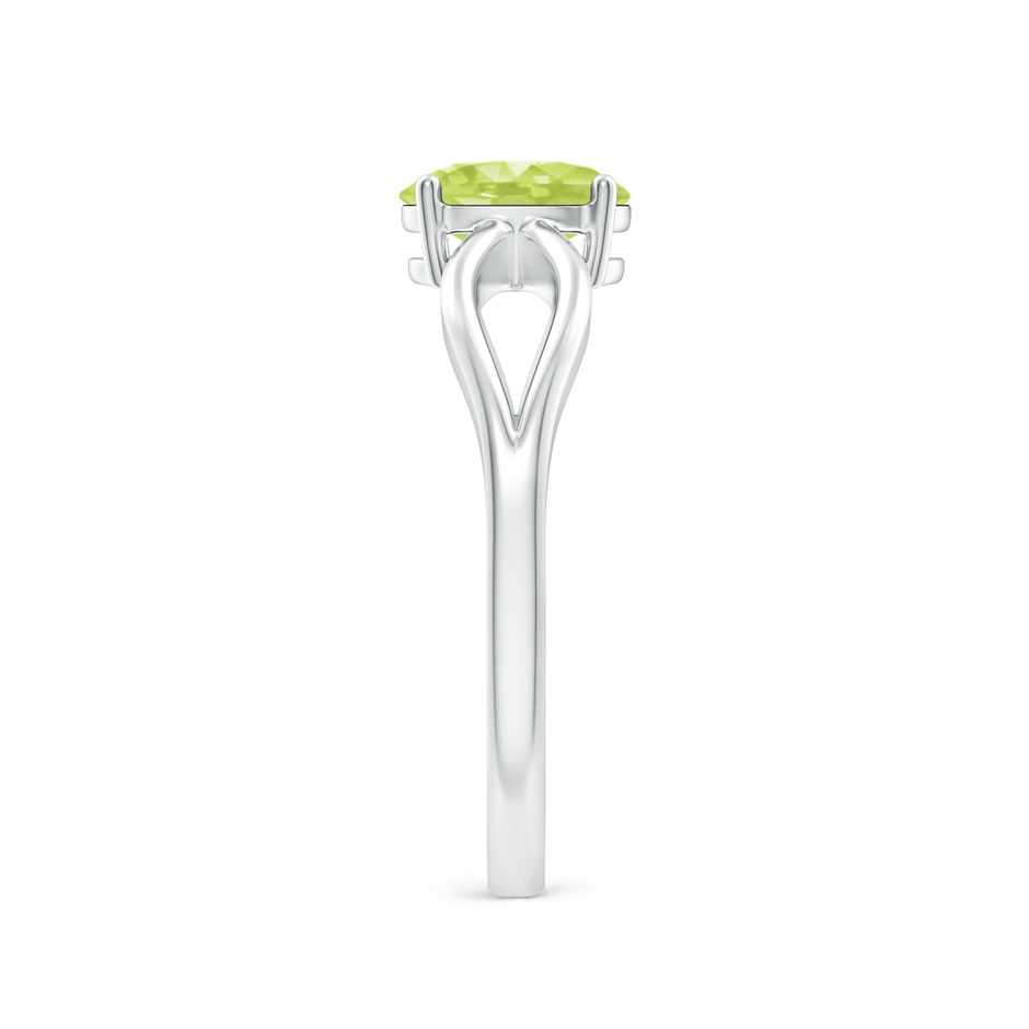 7x5mm A Prong-Set Solitaire Peridot Split Shank Ring in White Gold side 2