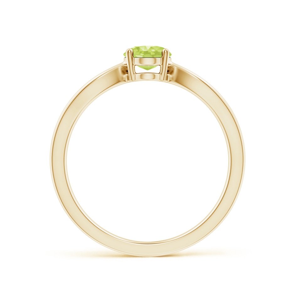 7x5mm A Prong-Set Solitaire Peridot Split Shank Ring in Yellow Gold side 1