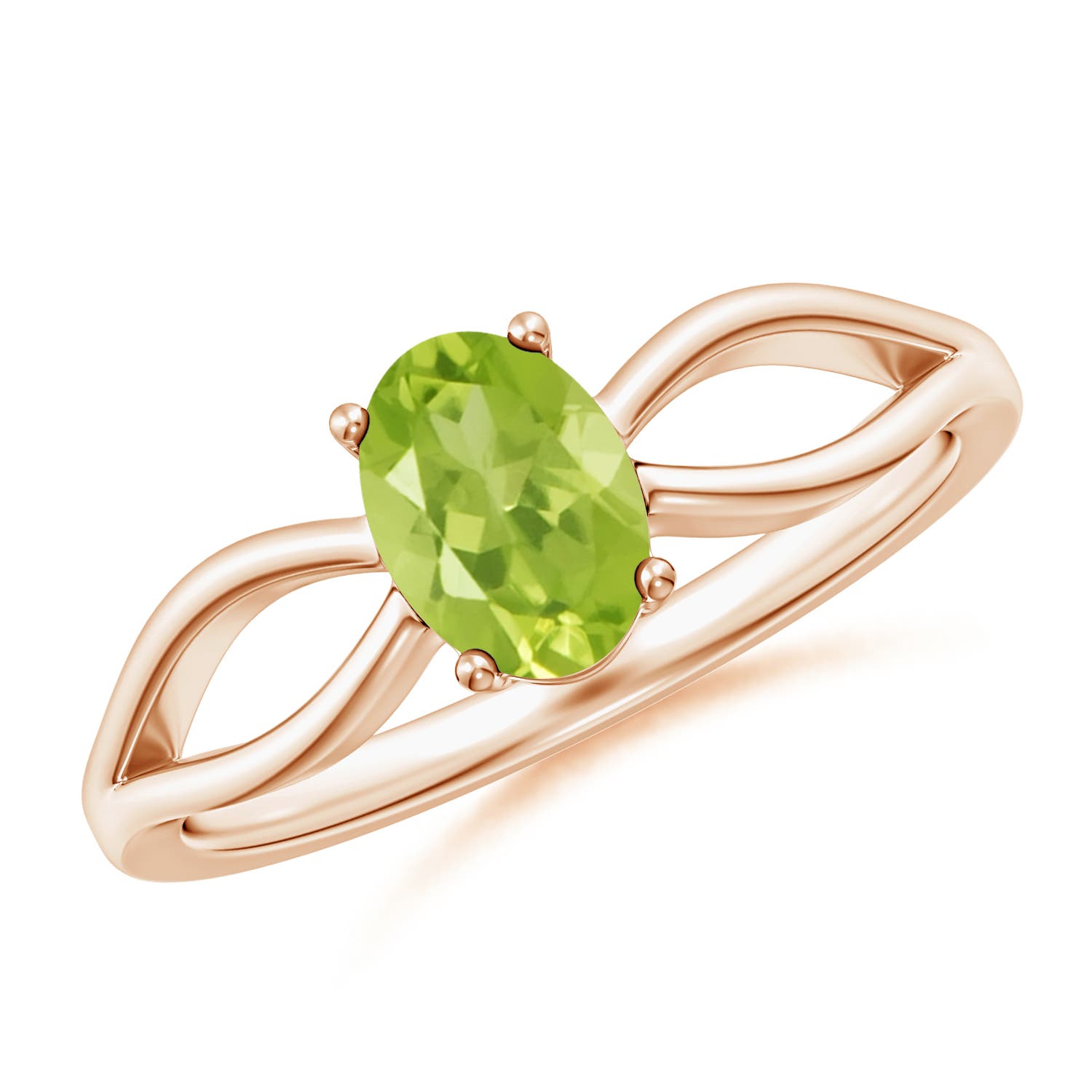 AA - Peridot / 0.85 CT / 14 KT Rose Gold