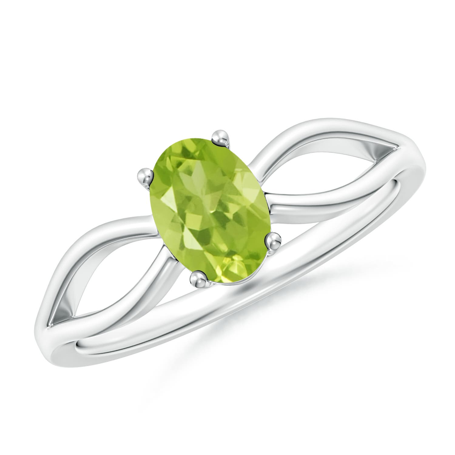 AA - Peridot / 0.85 CT / 14 KT White Gold