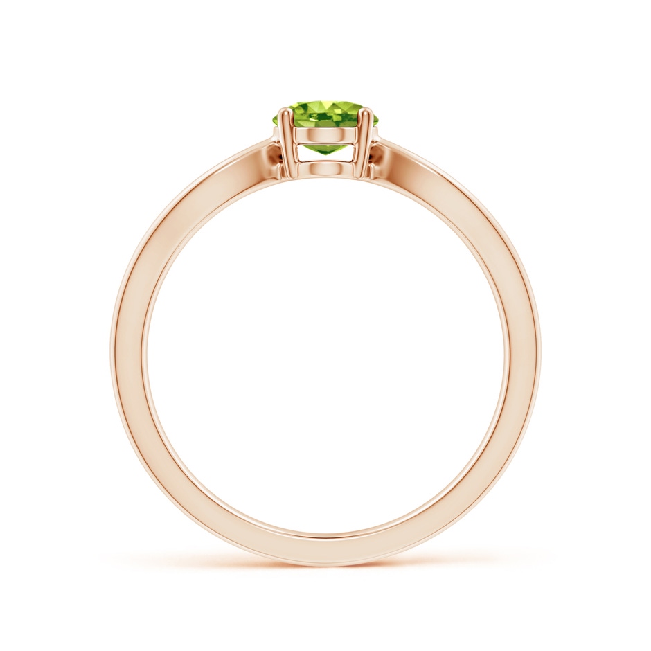 7x5mm AAA Prong-Set Solitaire Peridot Split Shank Ring in Rose Gold side 1