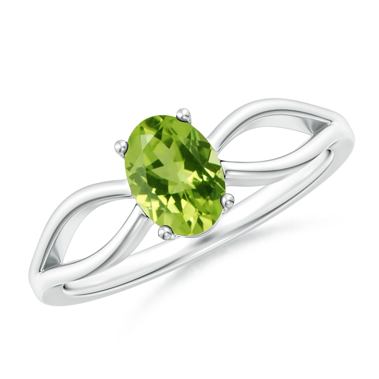 AAA - Peridot / 0.85 CT / 14 KT White Gold