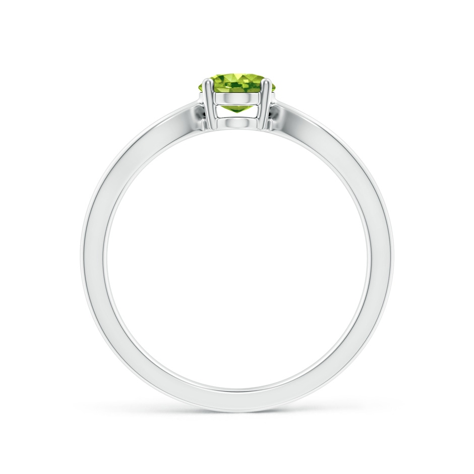 7x5mm AAA Prong-Set Solitaire Peridot Split Shank Ring in White Gold side 1