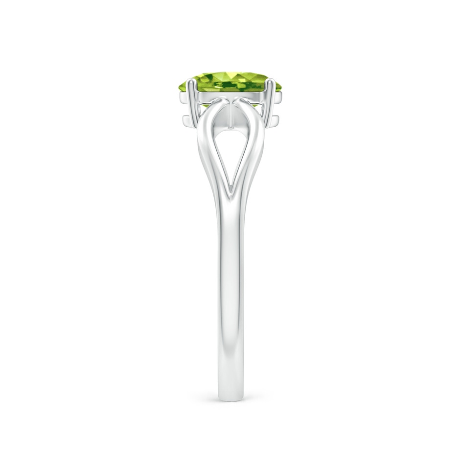 7x5mm AAA Prong-Set Solitaire Peridot Split Shank Ring in White Gold side 2