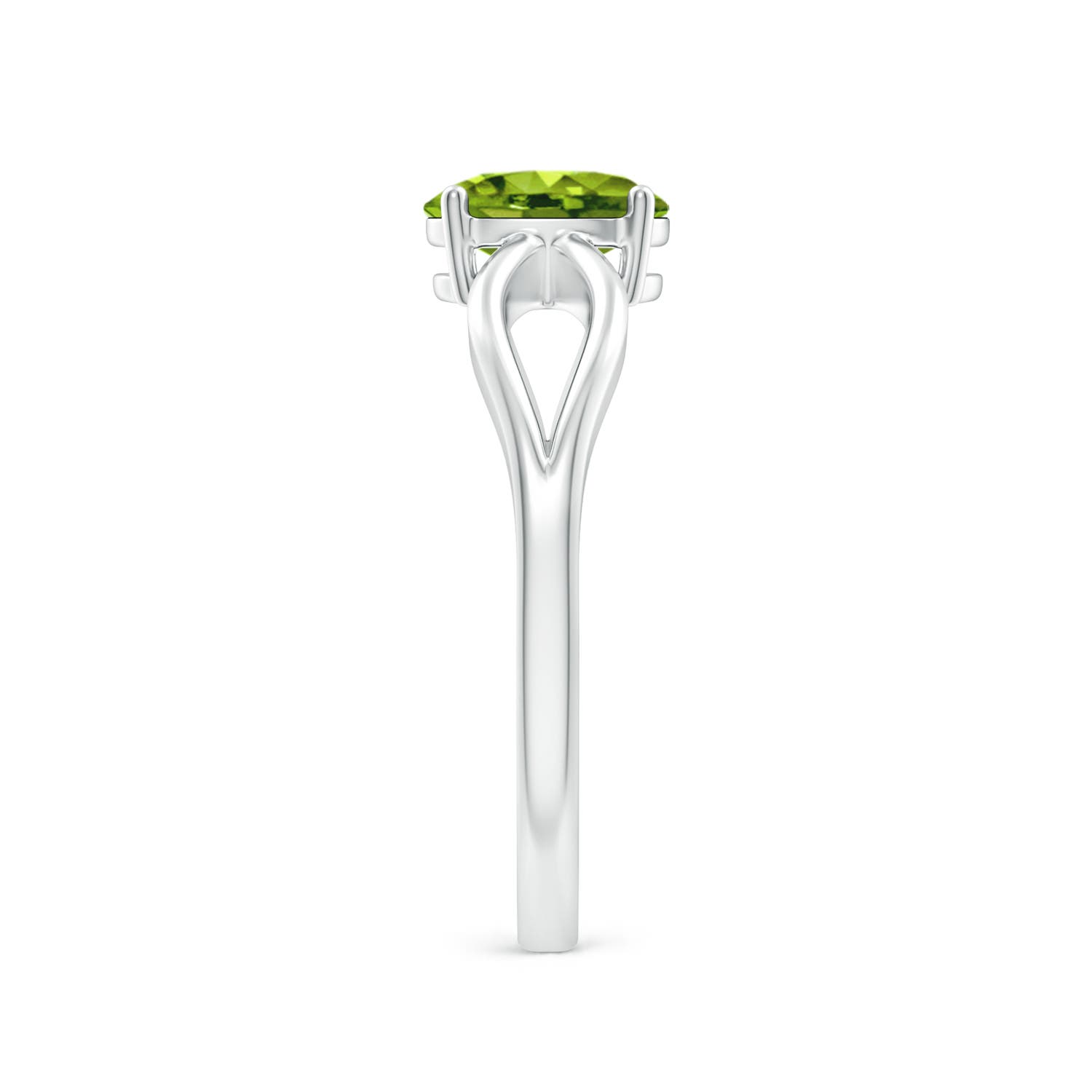 AAAA - Peridot / 0.85 CT / 14 KT White Gold