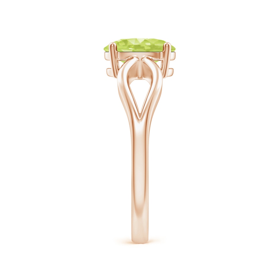 8x6mm A Prong-Set Solitaire Peridot Split Shank Ring in Rose Gold side 2