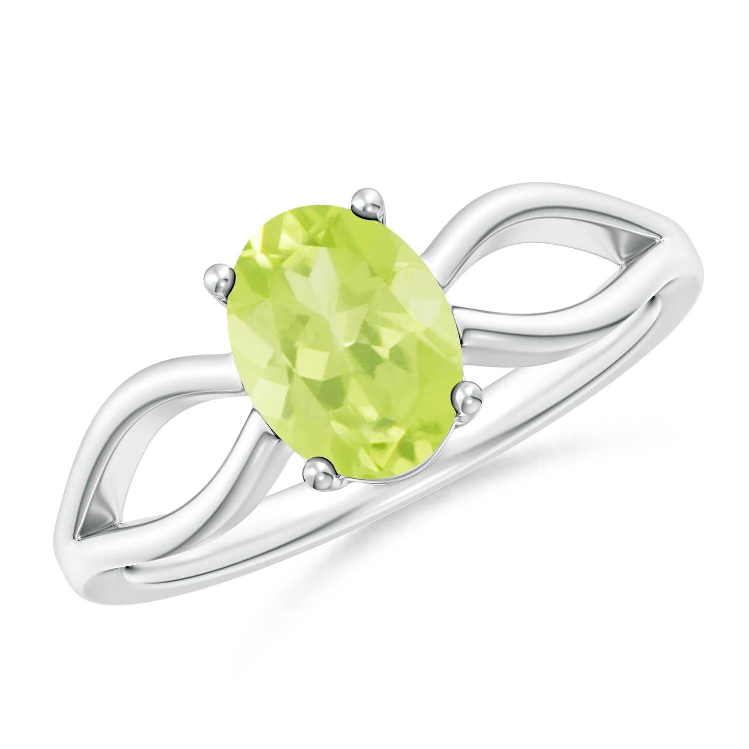 A - Peridot / 1.35 CT / 14 KT White Gold