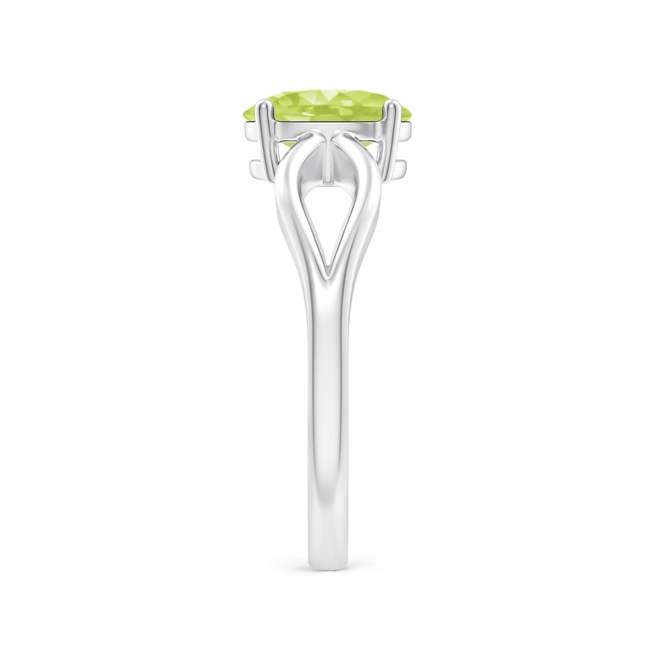8x6mm A Prong-Set Solitaire Peridot Split Shank Ring in White Gold side 2