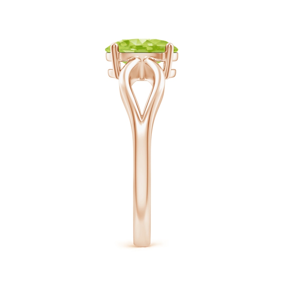8x6mm AA Prong-Set Solitaire Peridot Split Shank Ring in Rose Gold side 2