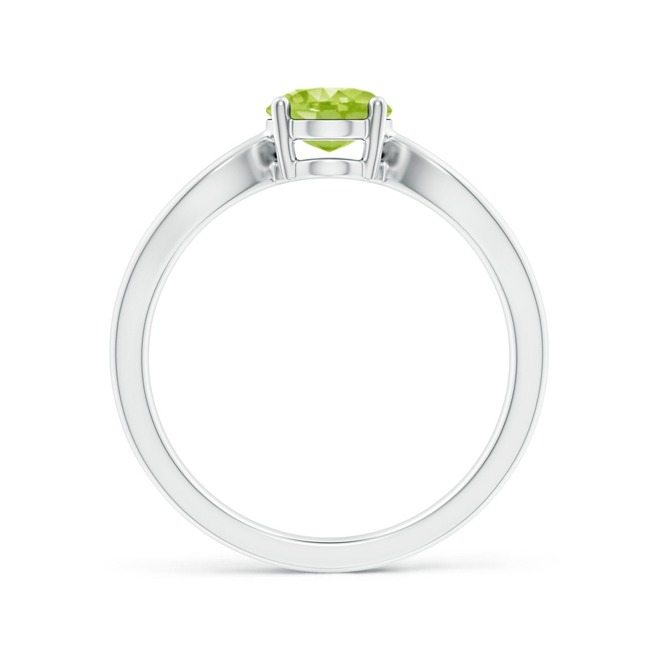8x6mm AA Prong-Set Solitaire Peridot Split Shank Ring in White Gold side 1