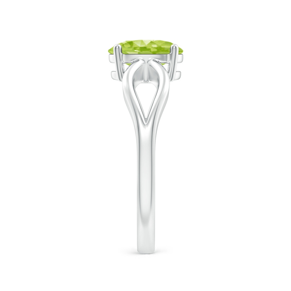8x6mm AA Prong-Set Solitaire Peridot Split Shank Ring in White Gold side 2