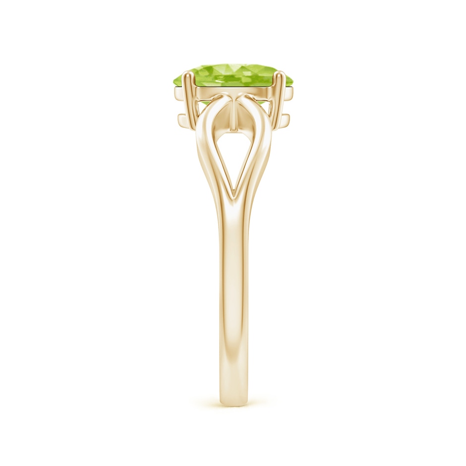 8x6mm AA Prong-Set Solitaire Peridot Split Shank Ring in Yellow Gold side 2