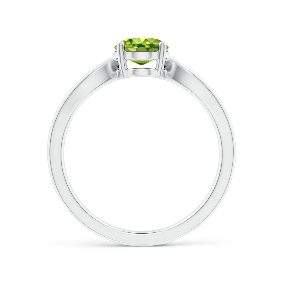 8x6mm AAA Prong-Set Solitaire Peridot Split Shank Ring in White Gold side 1
