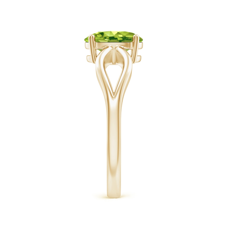 8x6mm AAA Prong-Set Solitaire Peridot Split Shank Ring in Yellow Gold side 2