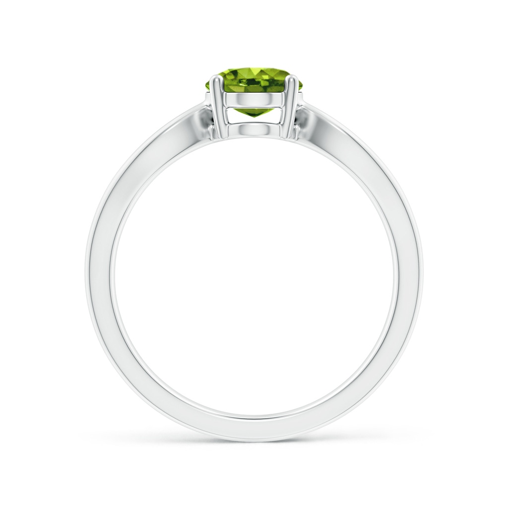 8x6mm AAAA Prong-Set Solitaire Peridot Split Shank Ring in White Gold Side 1