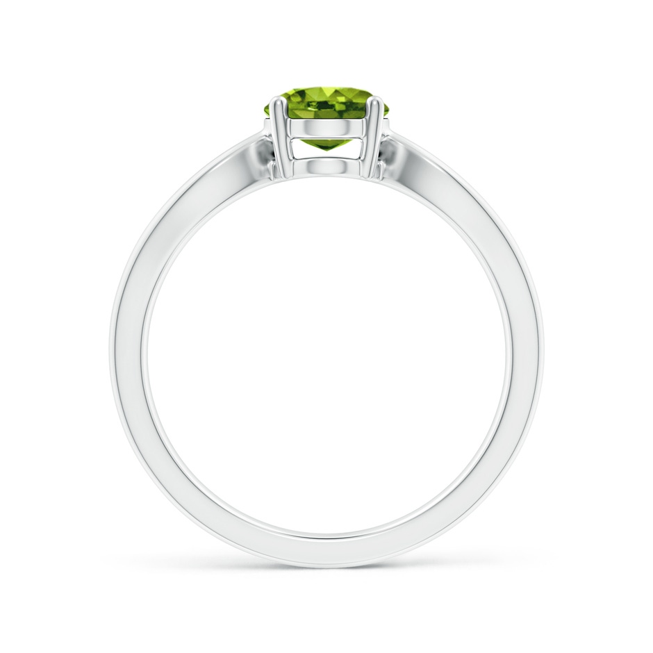 8x6mm AAAA Prong-Set Solitaire Peridot Split Shank Ring in White Gold side 1