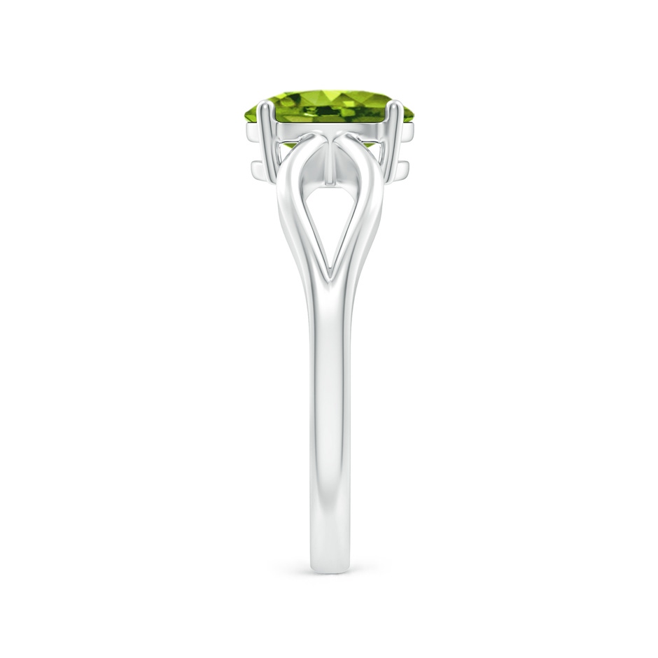 8x6mm AAAA Prong-Set Solitaire Peridot Split Shank Ring in White Gold side 2