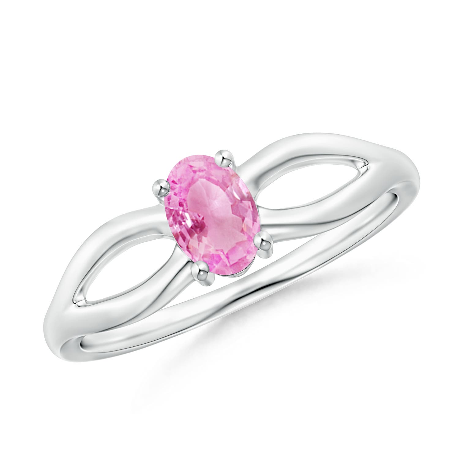 A - Pink Sapphire / 0.55 CT / 14 KT White Gold