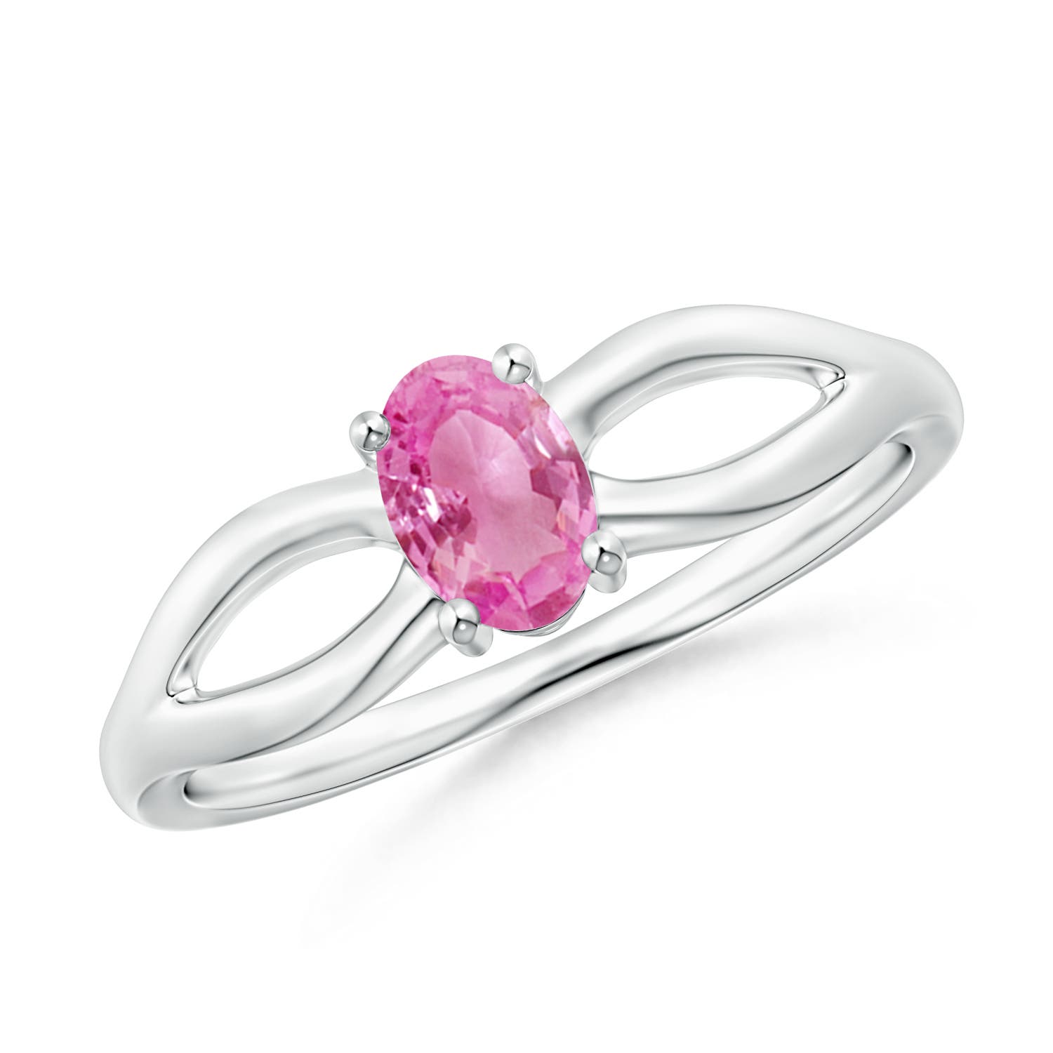 AA - Pink Sapphire / 0.55 CT / 14 KT White Gold