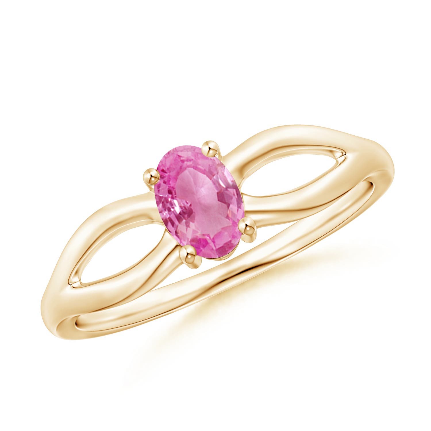 AA - Pink Sapphire / 0.55 CT / 14 KT Yellow Gold