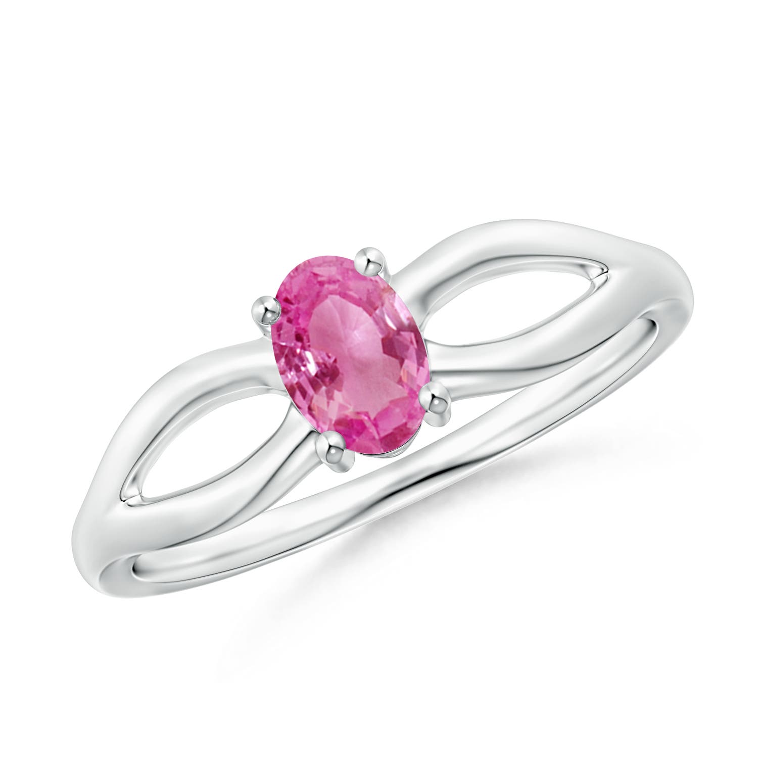 AAA - Pink Sapphire / 0.55 CT / 14 KT White Gold