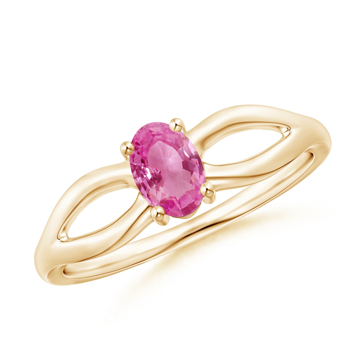 AAA - Pink Sapphire / 0.55 CT / 14 KT Yellow Gold