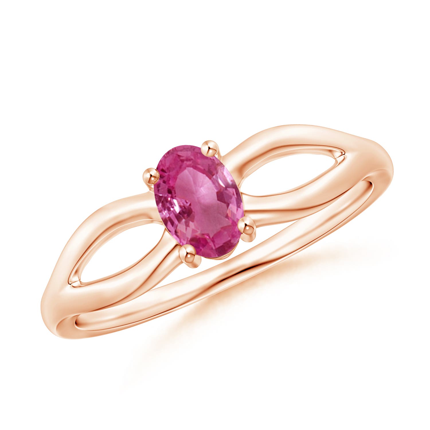 AAAA - Pink Sapphire / 0.55 CT / 14 KT Rose Gold