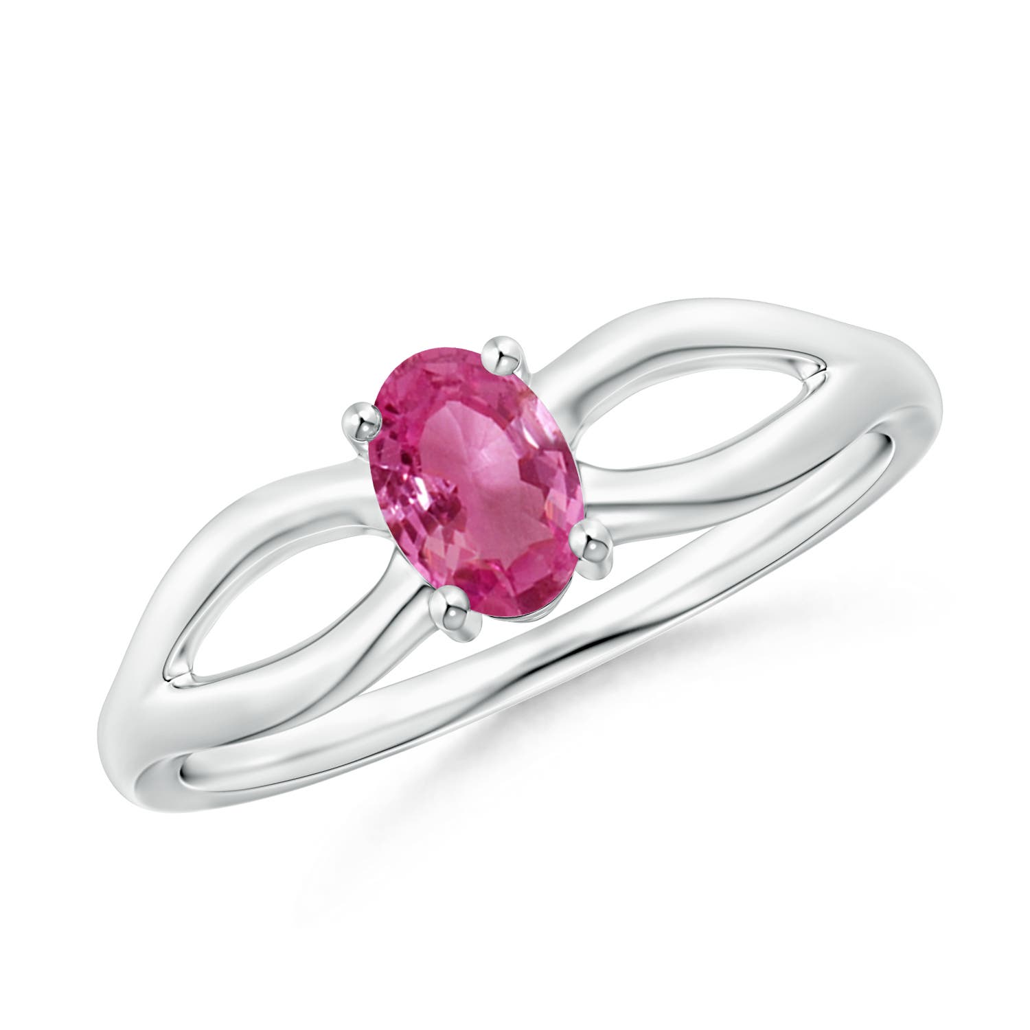 AAAA - Pink Sapphire / 0.55 CT / 14 KT White Gold