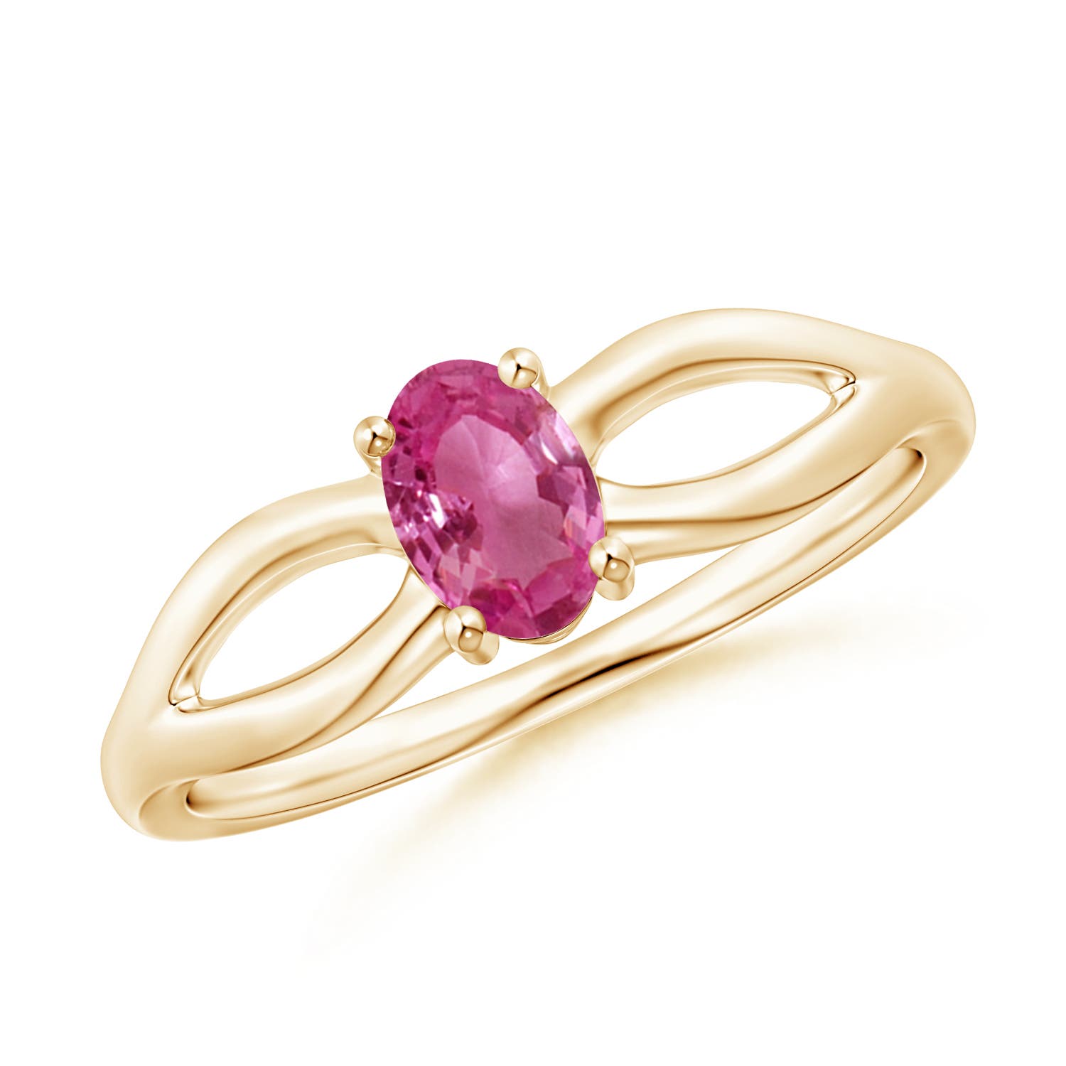 AAAA - Pink Sapphire / 0.55 CT / 14 KT Yellow Gold