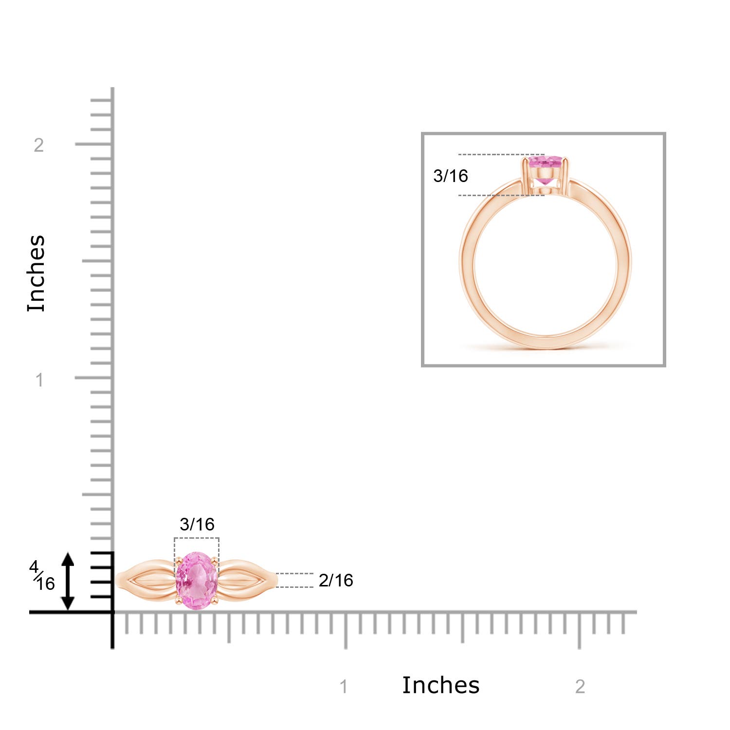 A - Pink Sapphire / 0.85 CT / 14 KT Rose Gold