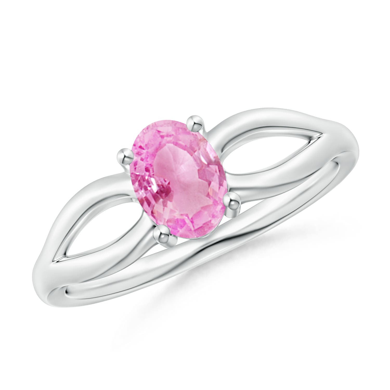 A - Pink Sapphire / 0.85 CT / 14 KT White Gold