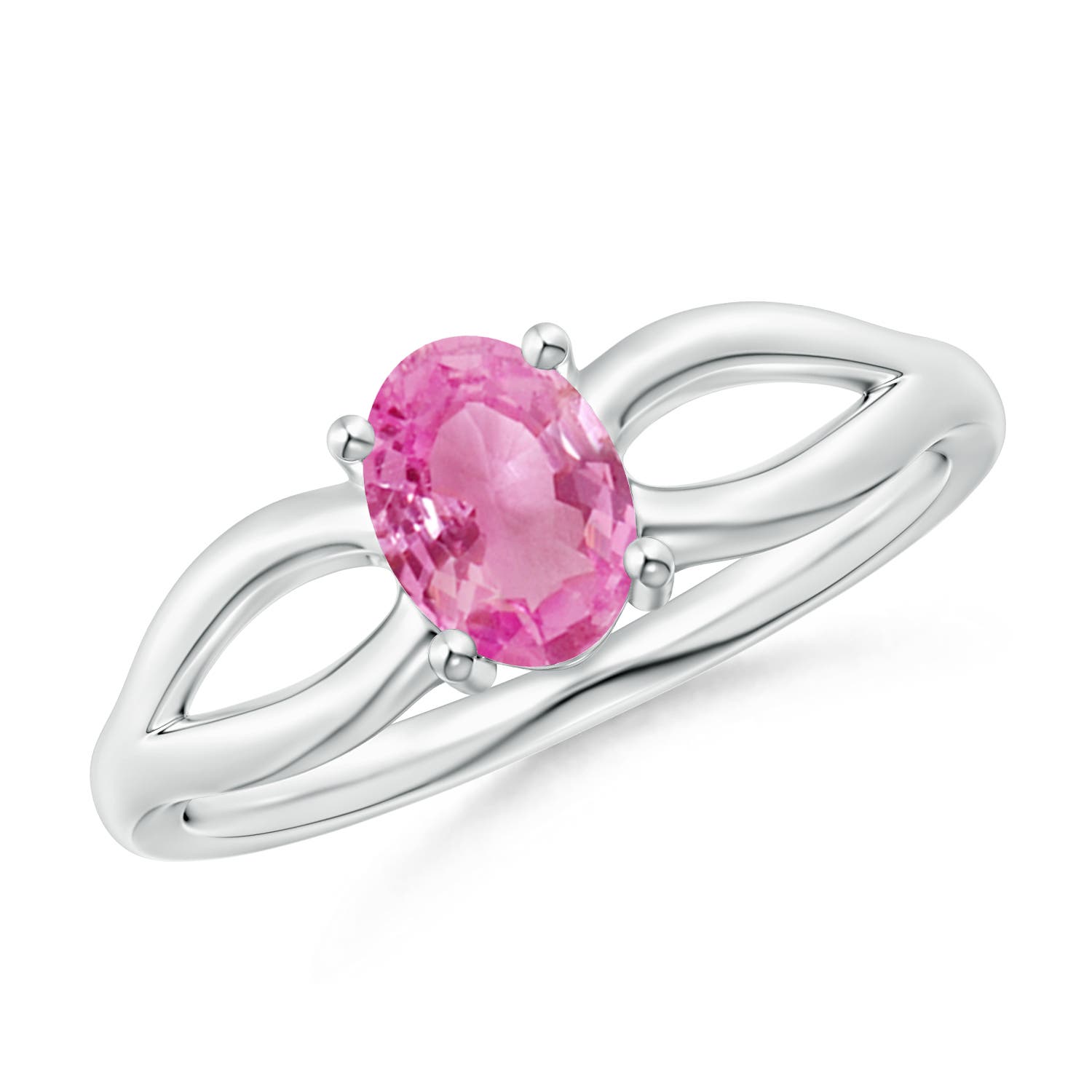 AA - Pink Sapphire / 0.85 CT / 14 KT White Gold