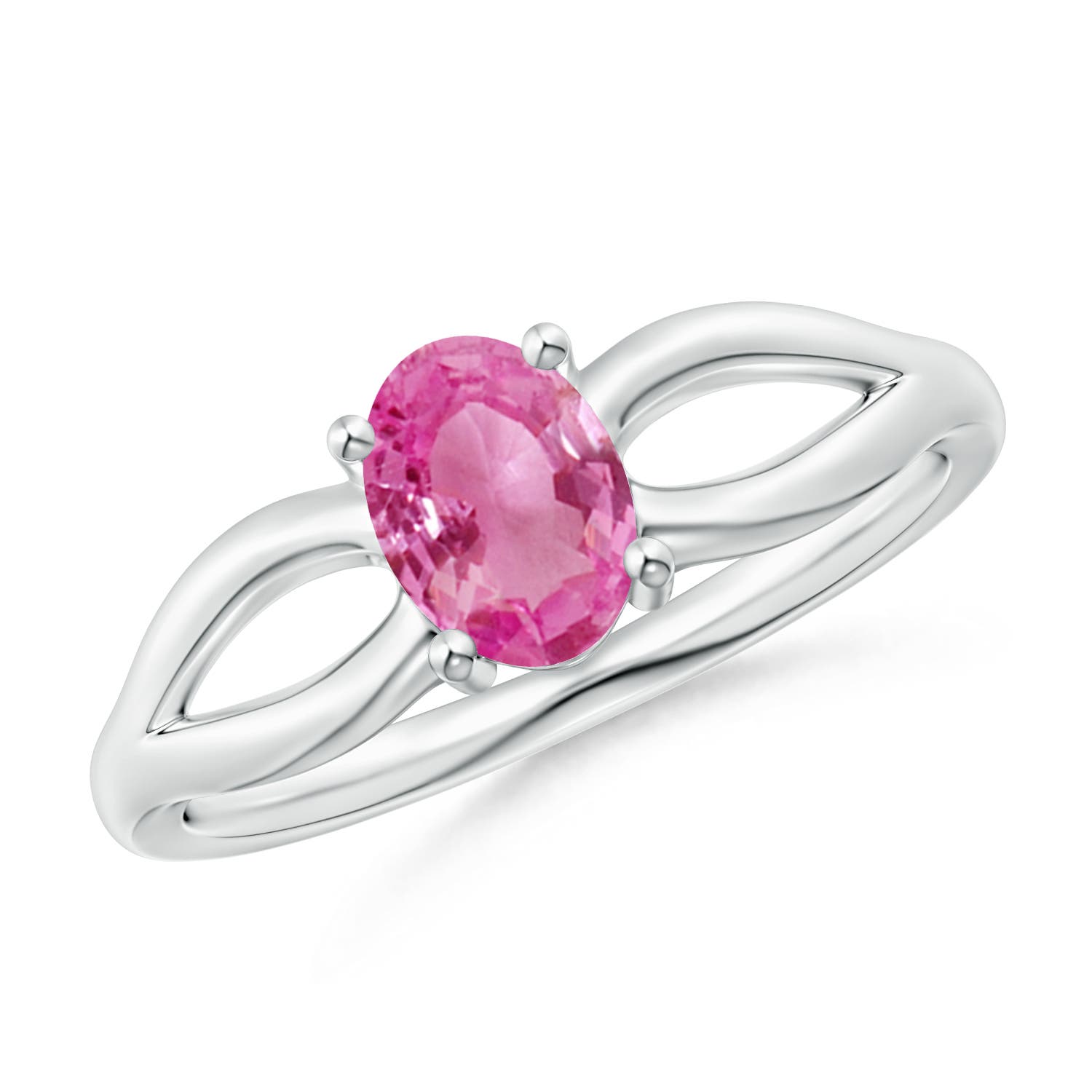 AAA - Pink Sapphire / 0.85 CT / 14 KT White Gold