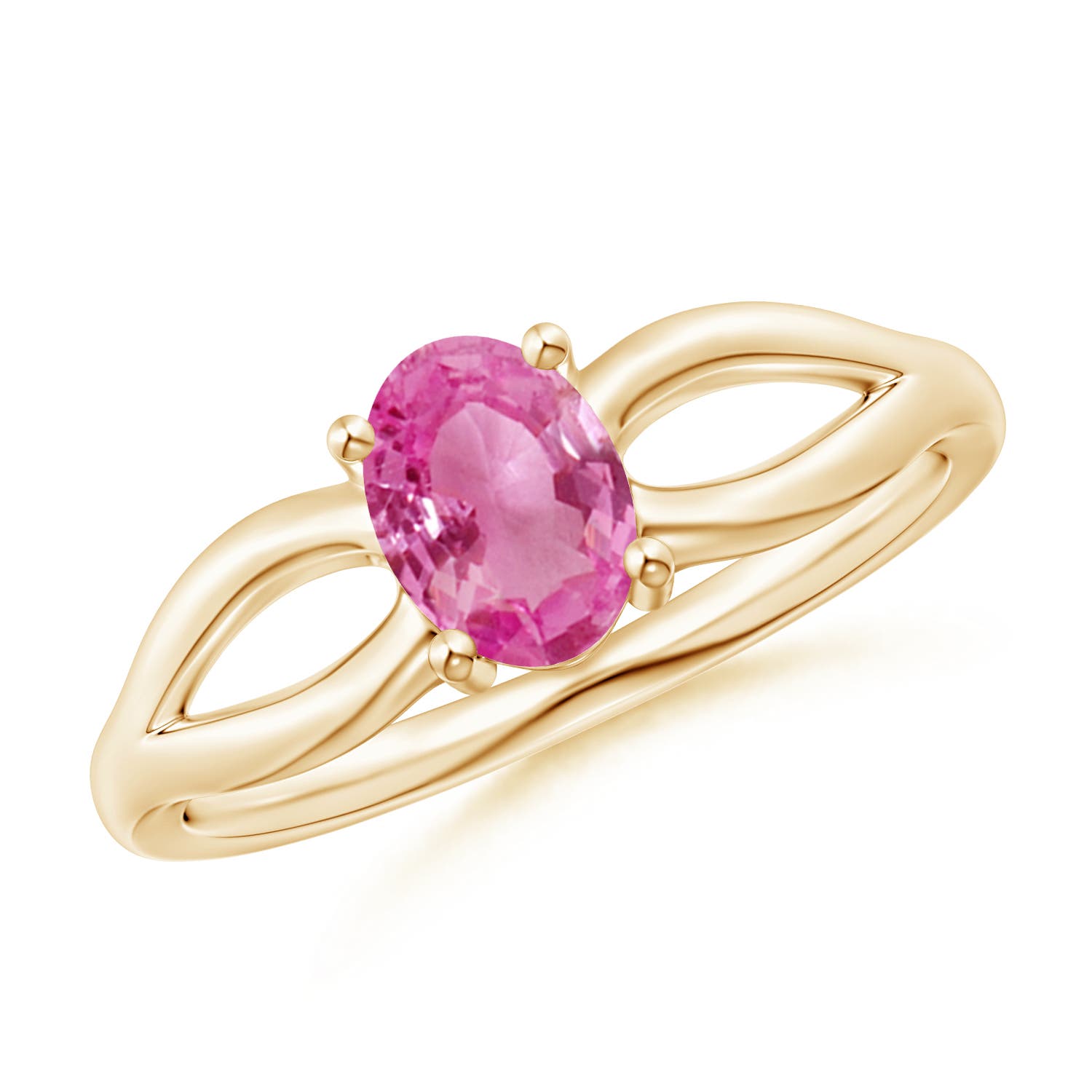 AAA - Pink Sapphire / 0.85 CT / 14 KT Yellow Gold