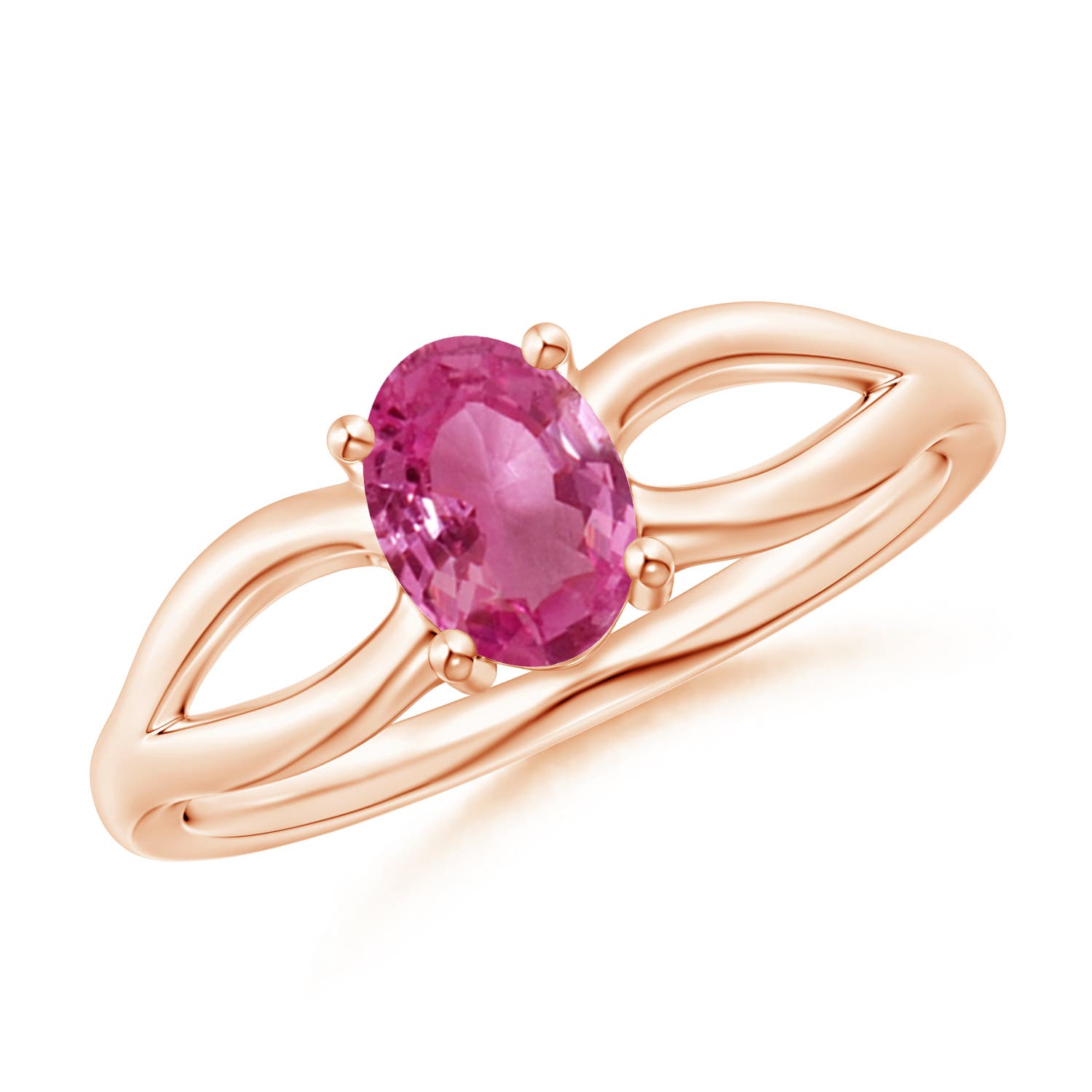 AAAA - Pink Sapphire / 0.85 CT / 14 KT Rose Gold