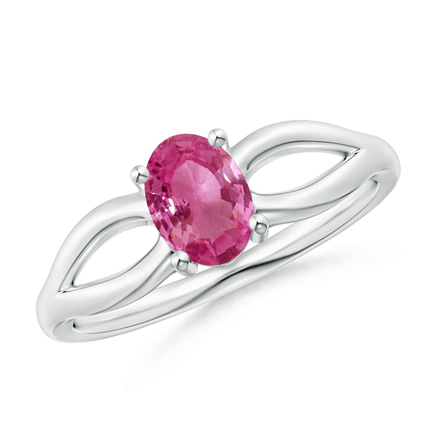 AAAA - Pink Sapphire / 0.85 CT / 14 KT White Gold