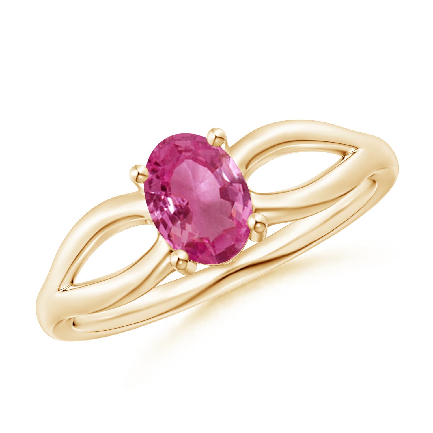 AAAA - Pink Sapphire / 0.85 CT / 14 KT Yellow Gold