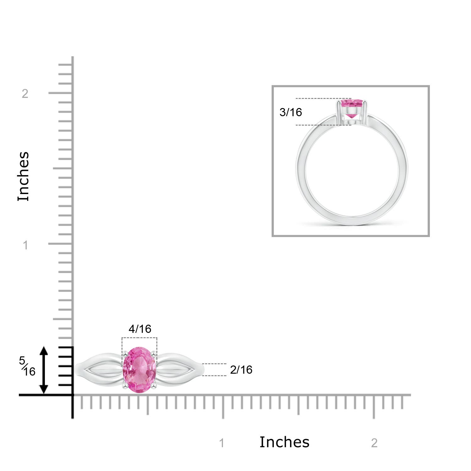 AA - Pink Sapphire / 1.45 CT / 14 KT White Gold