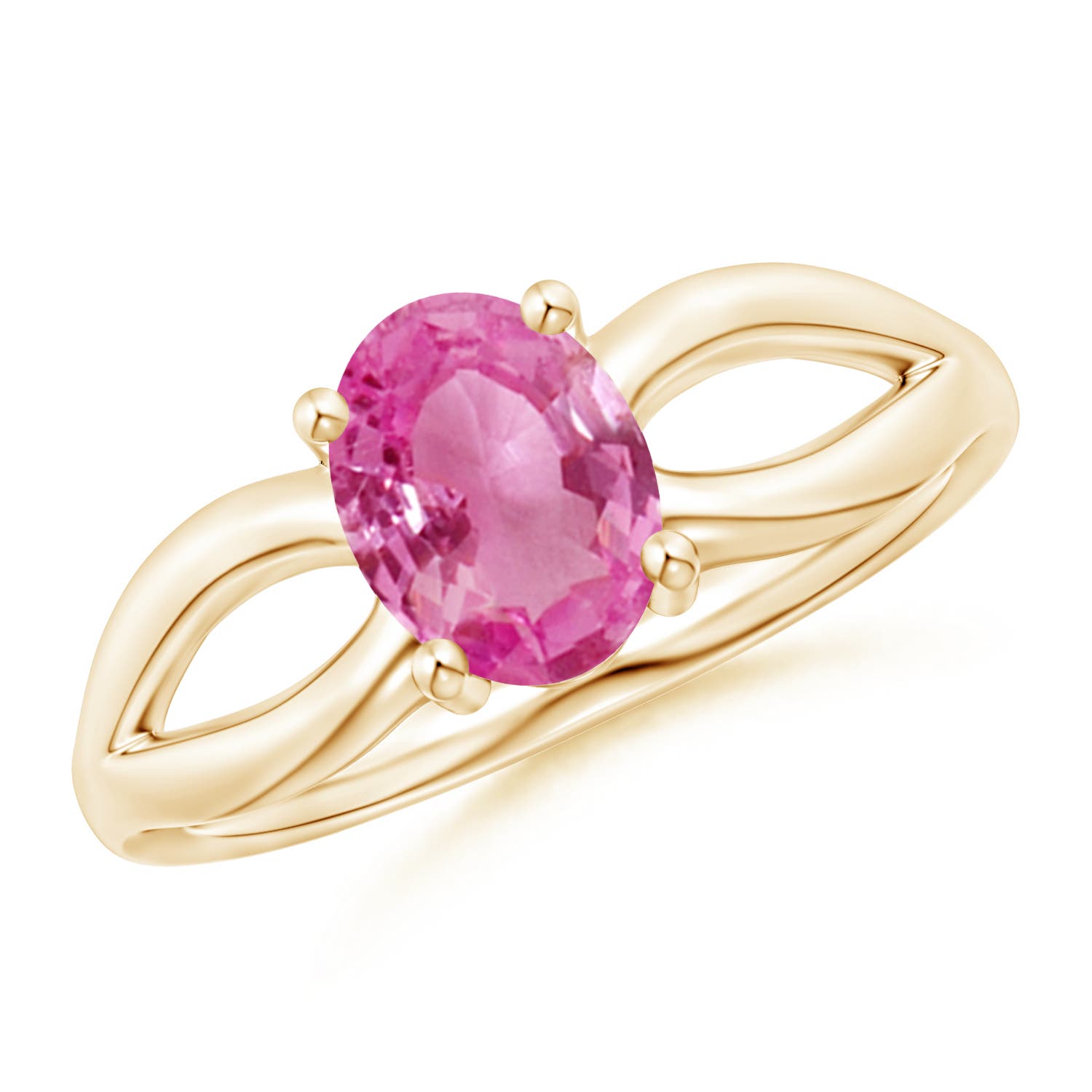 AAA - Pink Sapphire / 1.45 CT / 14 KT Yellow Gold