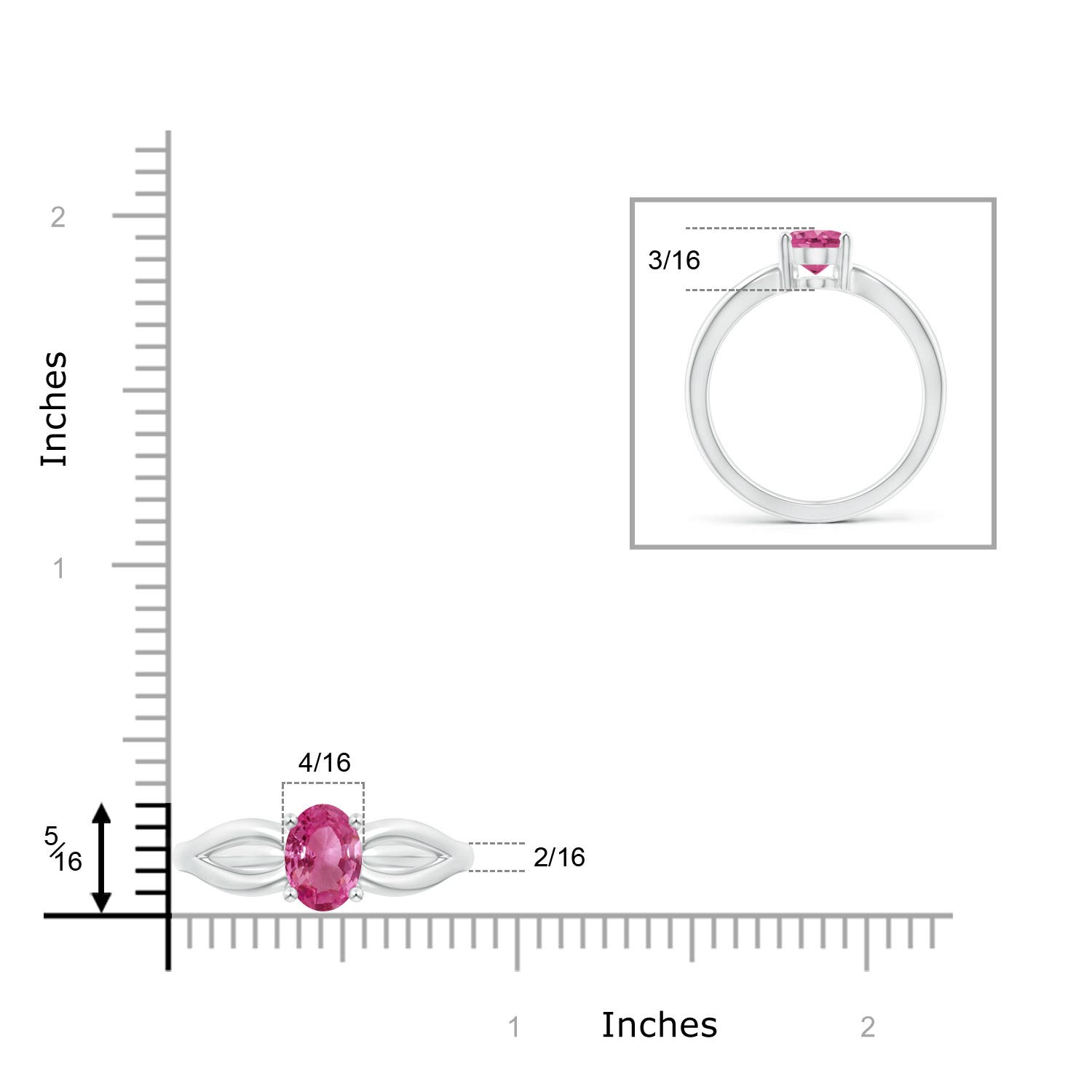 AAAA - Pink Sapphire / 1.45 CT / 14 KT White Gold