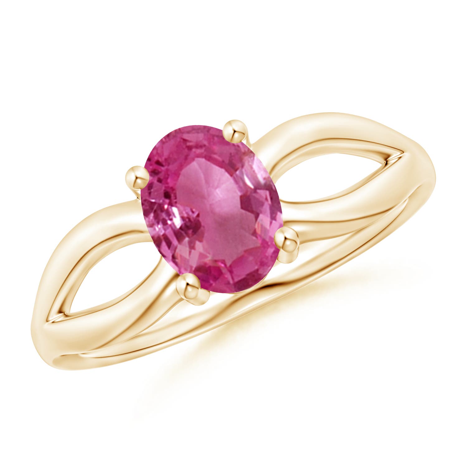 AAAA - Pink Sapphire / 1.45 CT / 14 KT Yellow Gold