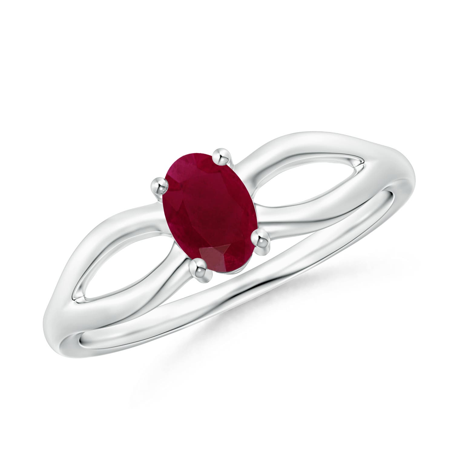 A - Ruby / 0.6 CT / 14 KT White Gold