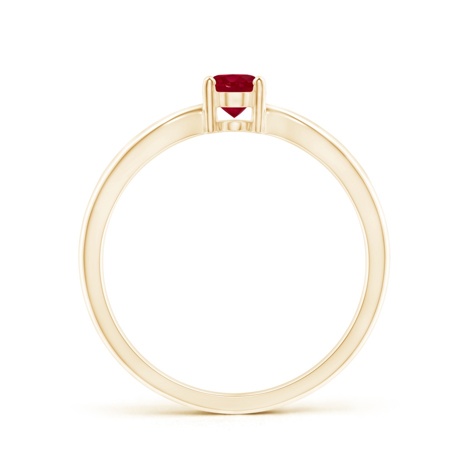 6x4mm AA Prong-Set Solitaire Ruby Split Shank Ring in Yellow Gold side-1