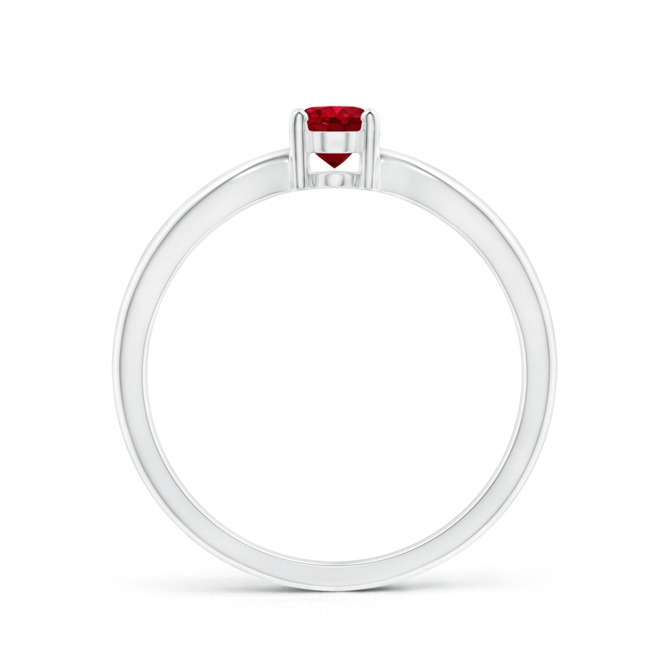 6x4mm AAA Prong-Set Solitaire Ruby Split Shank Ring in P950 Platinum side-1
