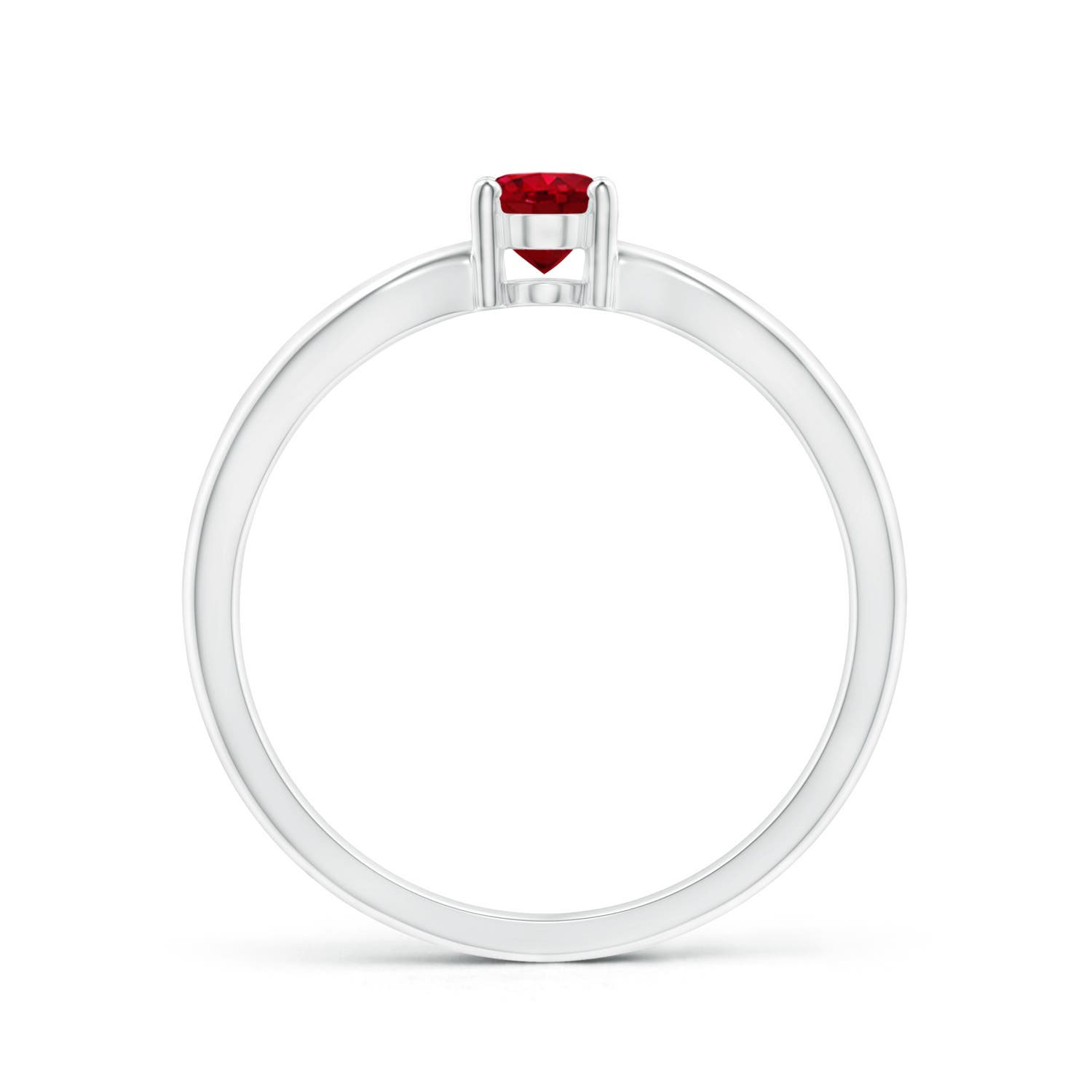 AAA - Ruby / 0.6 CT / 14 KT White Gold