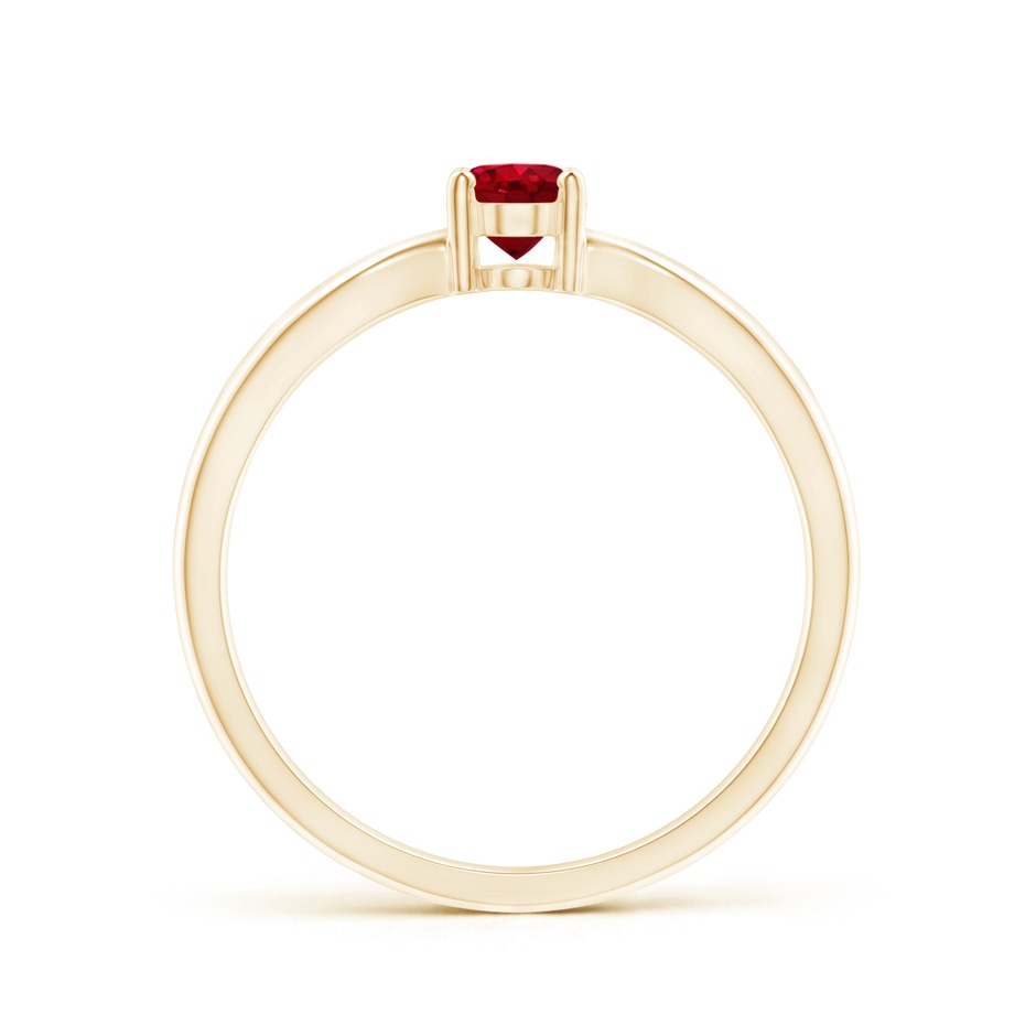 6x4mm AAA Prong-Set Solitaire Ruby Split Shank Ring in Yellow Gold side-1