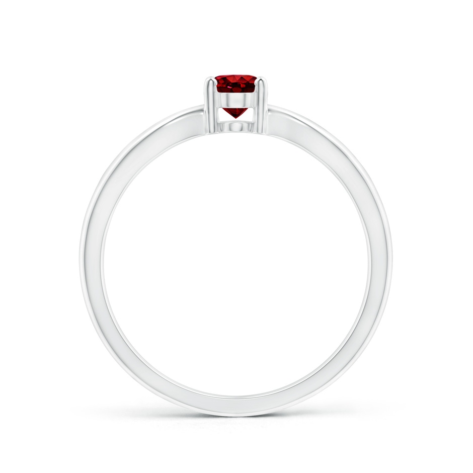 6x4mm AAAA Prong-Set Solitaire Ruby Split Shank Ring in White Gold side-1