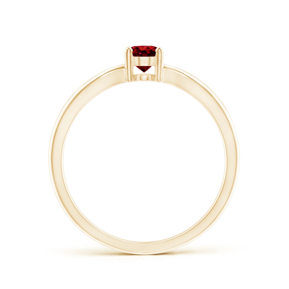 6x4mm AAAA Prong-Set Solitaire Ruby Split Shank Ring in Yellow Gold side-1