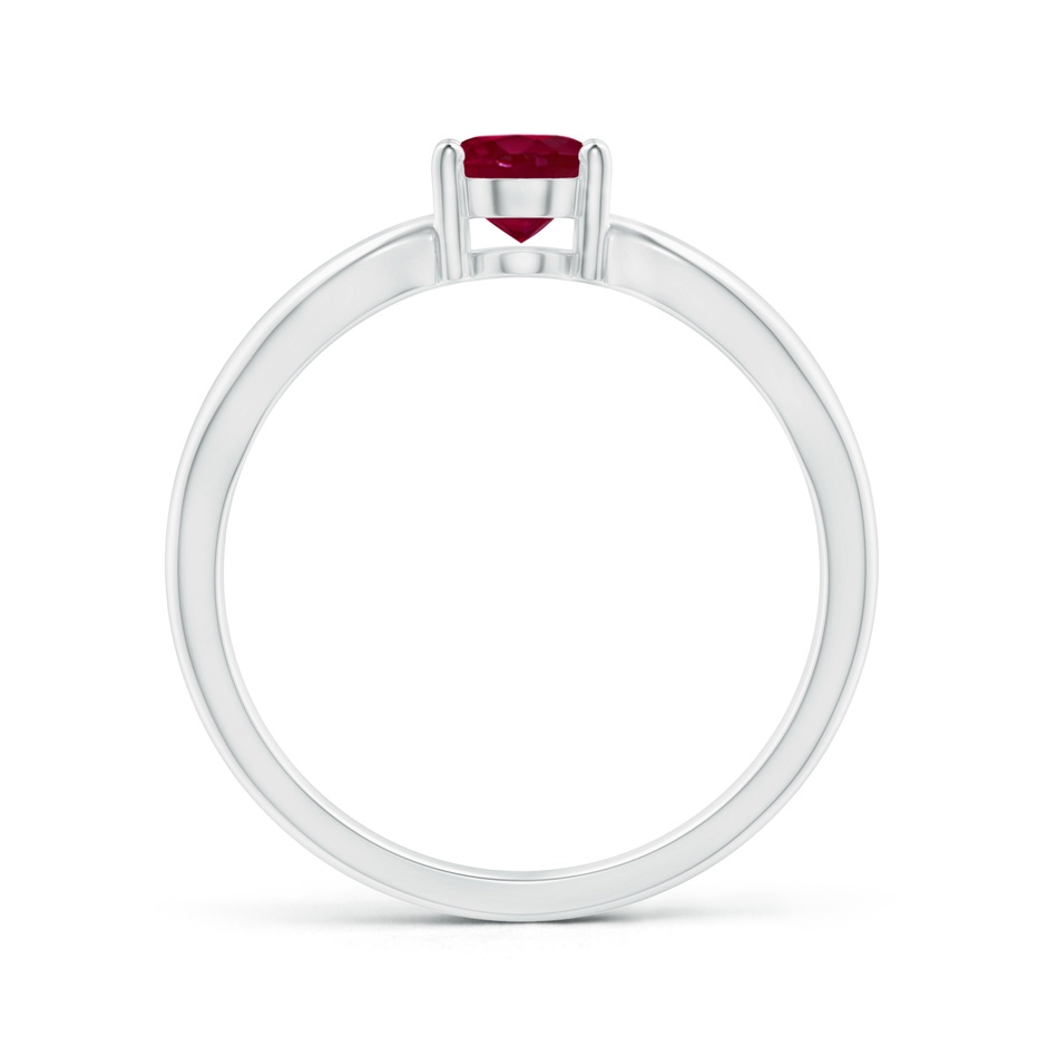 7x5mm A Prong-Set Solitaire Ruby Split Shank Ring in P950 Platinum side-1